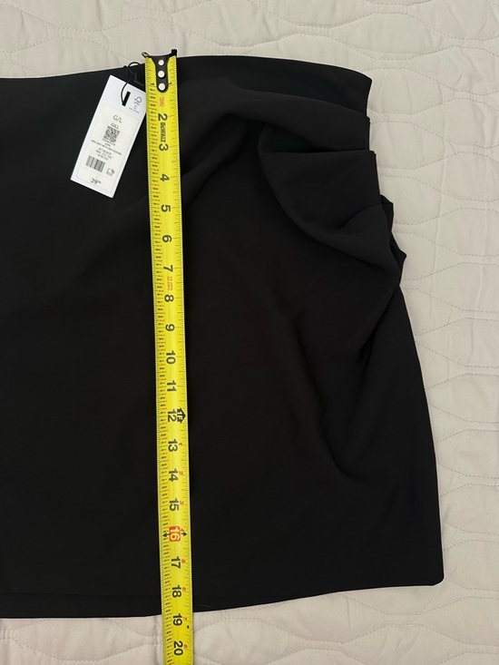 NWT Black Ruched Side Mini Skirt Side Zip Dynamite Size Large Office Academia - Picture 5 of 8